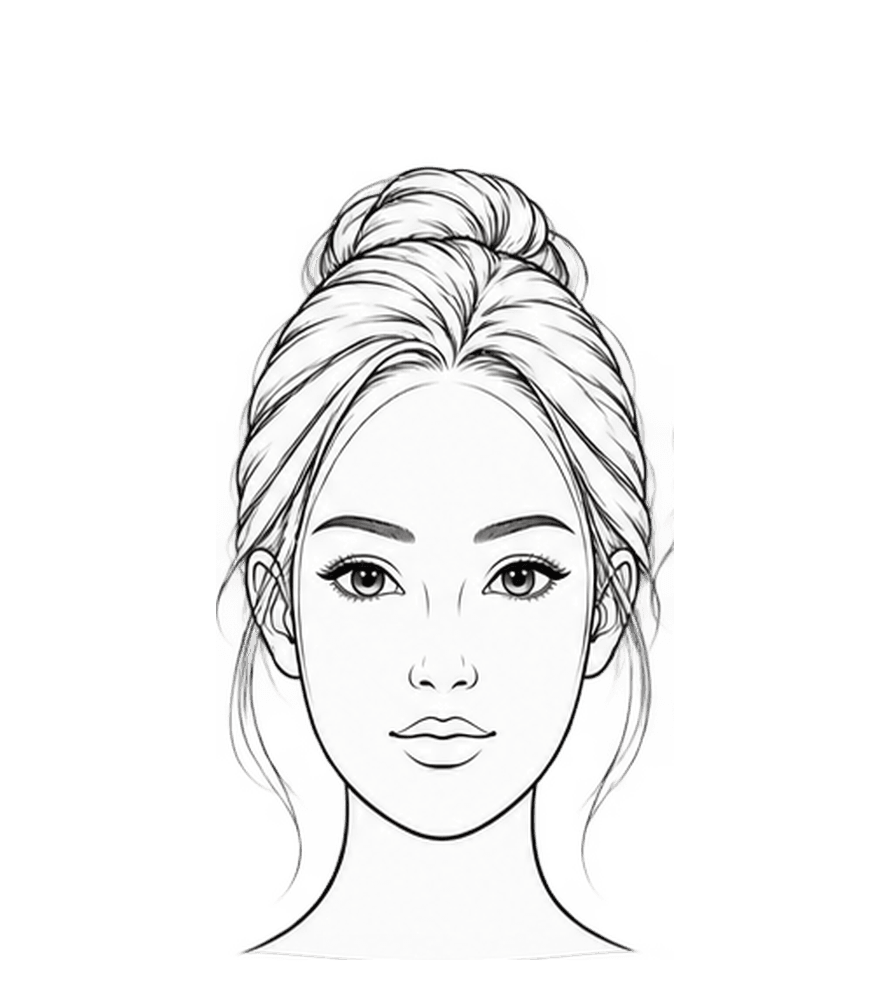 OVAL face shape outline for women