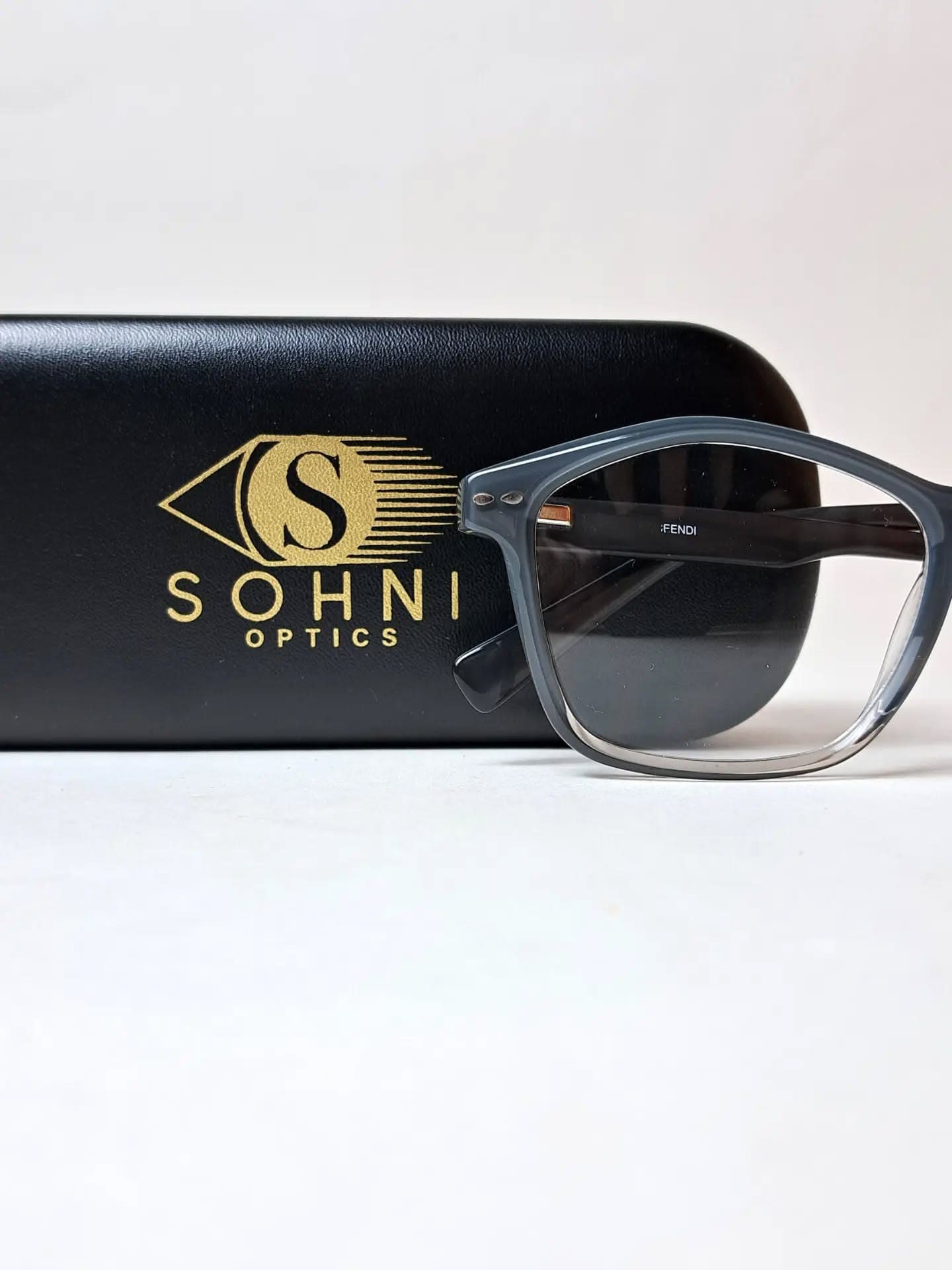 Fendi Translucent Slate Gray Optical Eyeglasses