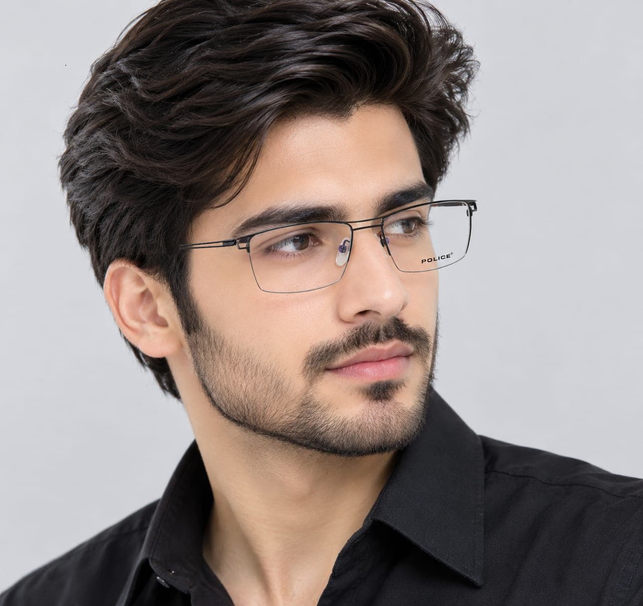 Police Black Red Squire Eye Glasses